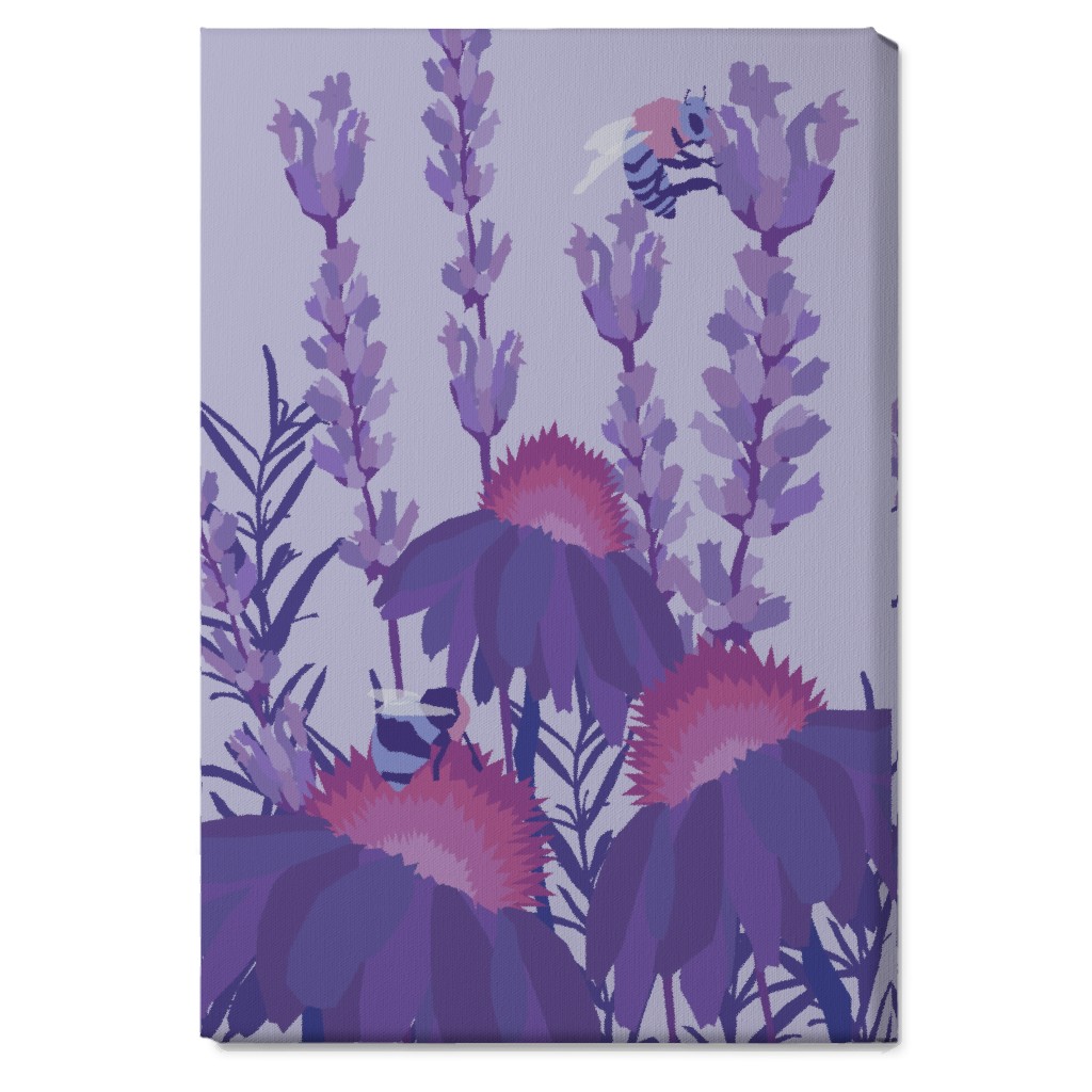 Lavender Fields - Purple Wall Art, No Frame, Single piece, Canvas, 20x30, Purple