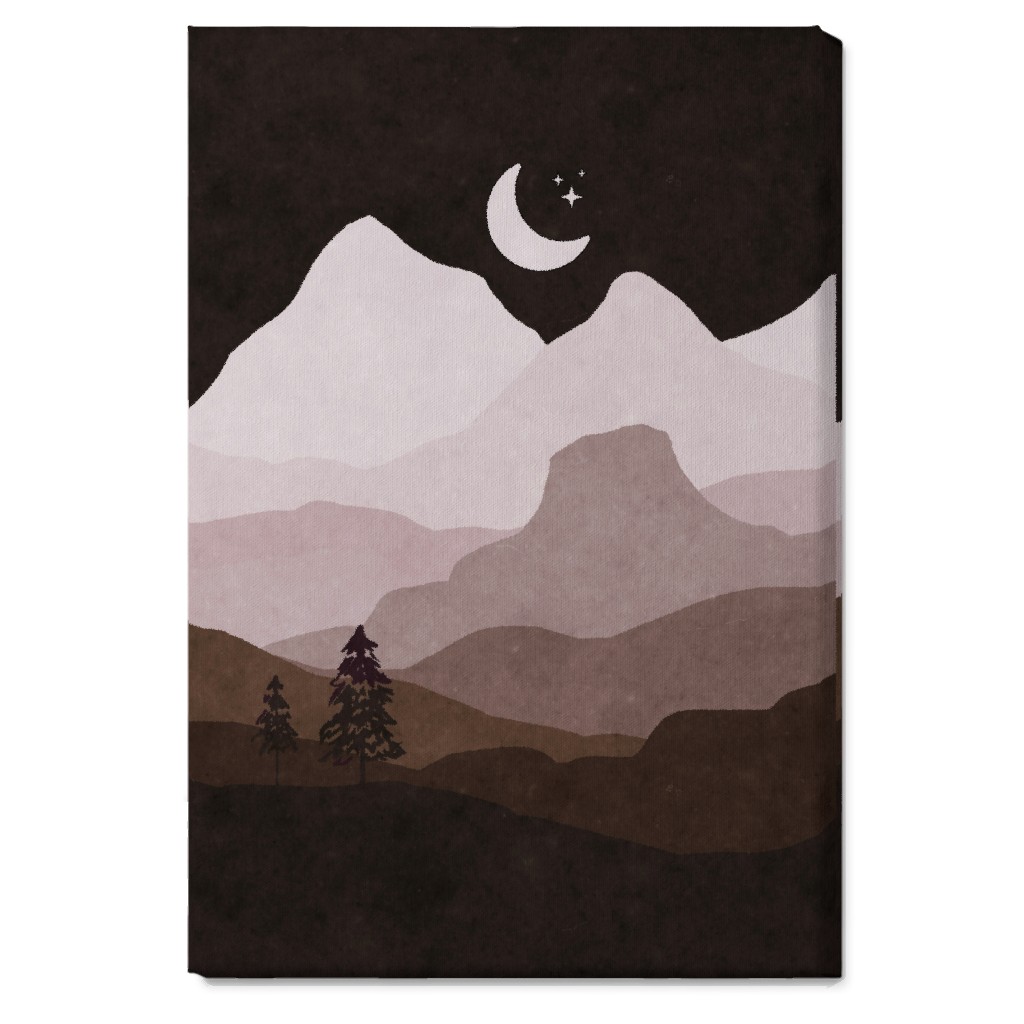 Mountain View Wall Art, No Frame, Single piece, Canvas, 20x30, Brown, Coffee