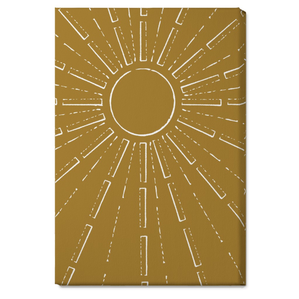 Midcentury Burst Wall Art, No Frame, Single piece, Canvas, 20x30, Yellow