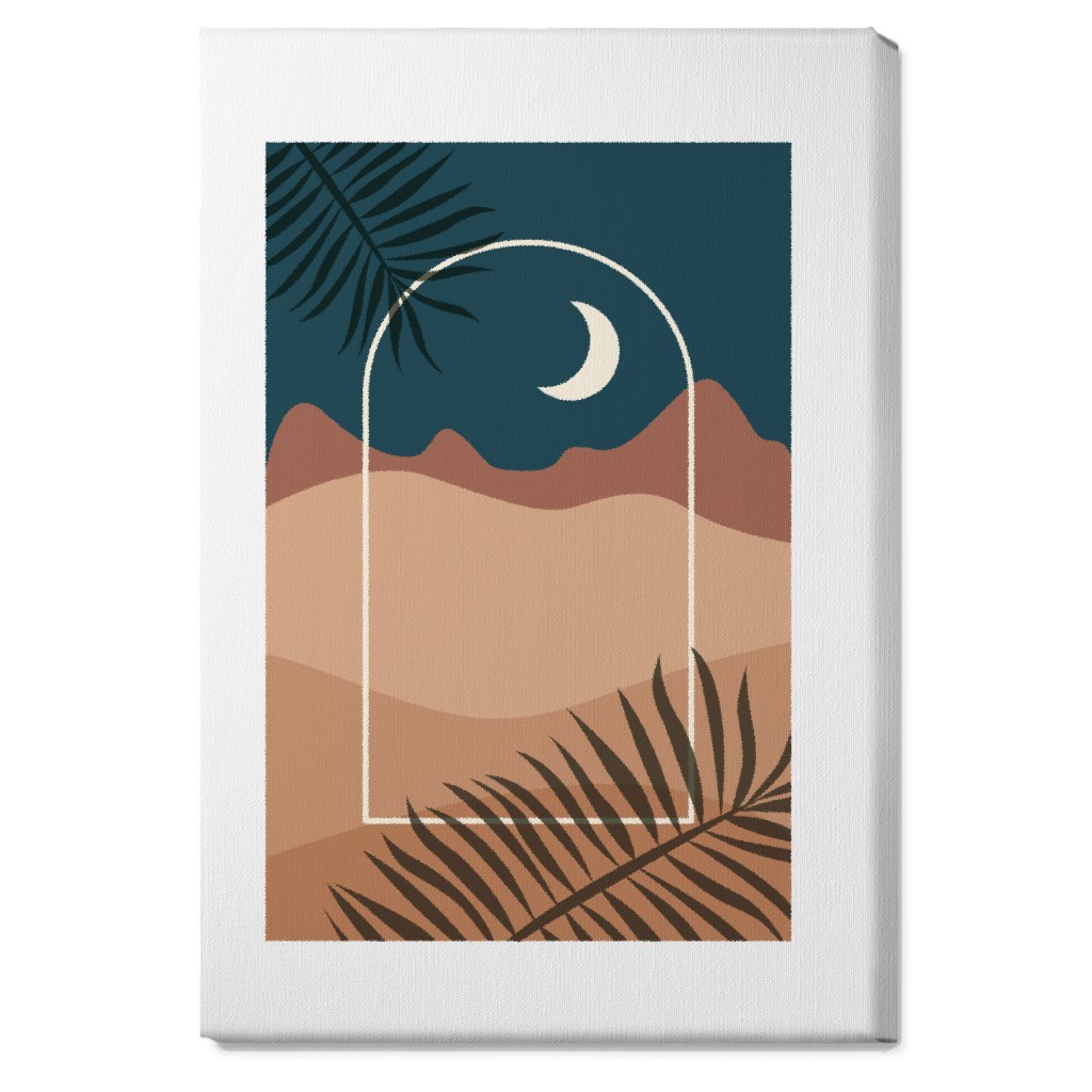 Abstract Landscapes in Windows Moon Wall Art, No Frame, Single piece, Canvas, 20x30, Multicolor, Seaweed