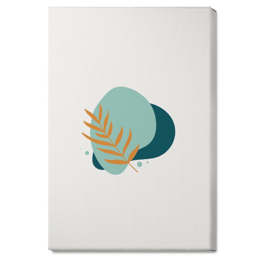 Shapes and Fern Leaf Vi Wall Art, No Frame, Single piece, Canvas, 20x30, Green, Ink Spot