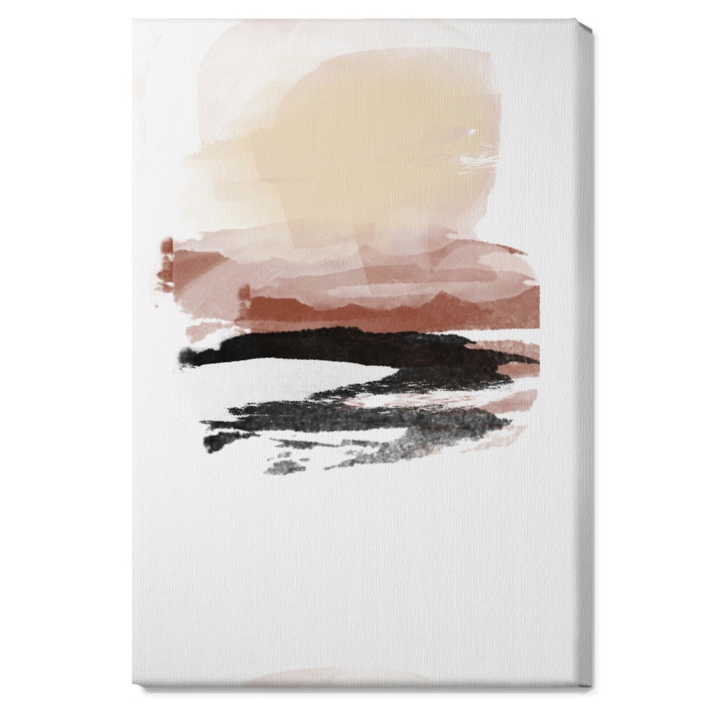 Abstract Sunset - Multi Wall Art, No Frame, Single piece, Canvas, 20x30, Pink, Bright Pink