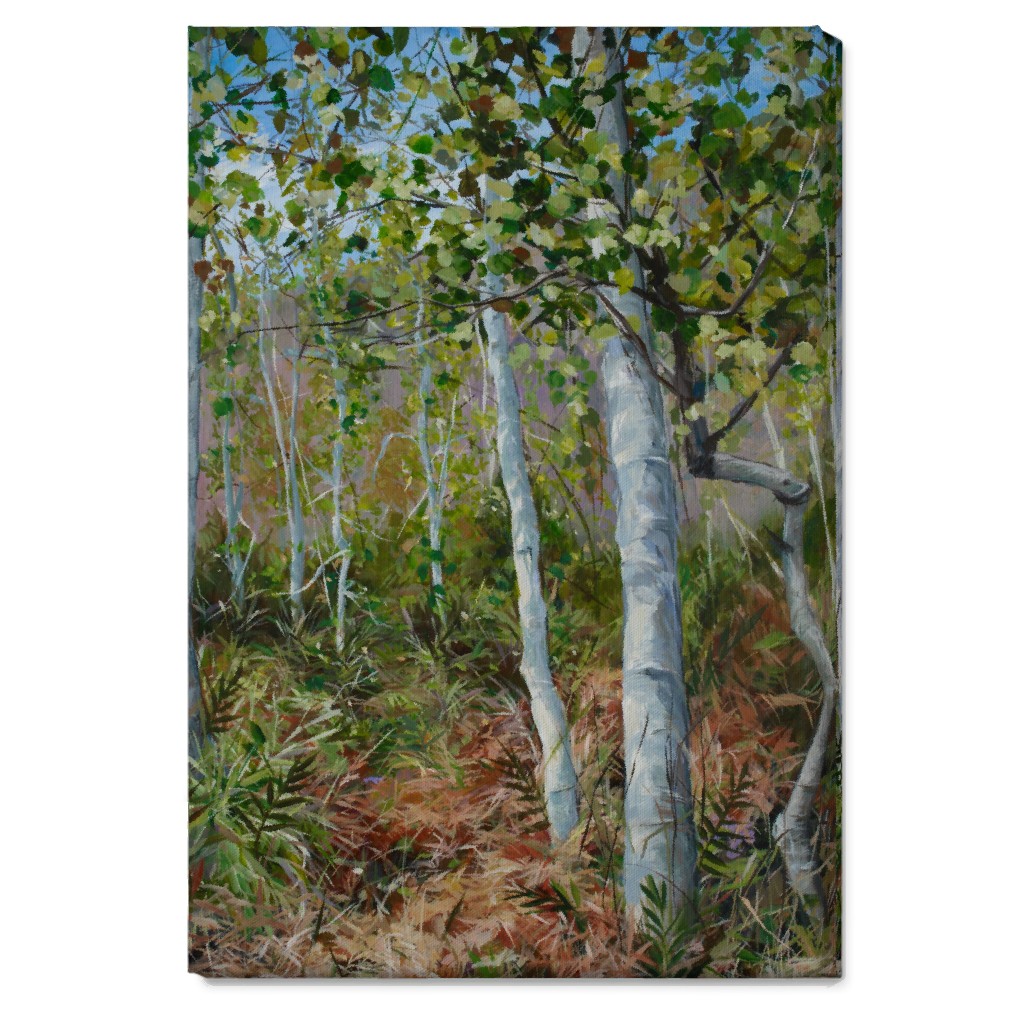 Quaking Aspen Painting Wall Art, No Frame, Single piece, Canvas, 20x30, Green