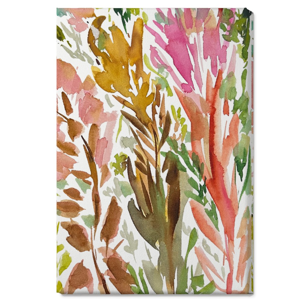Abstract Garden - Pink Wall Art, No Frame, Single piece, Canvas, 20x30, Multicolor