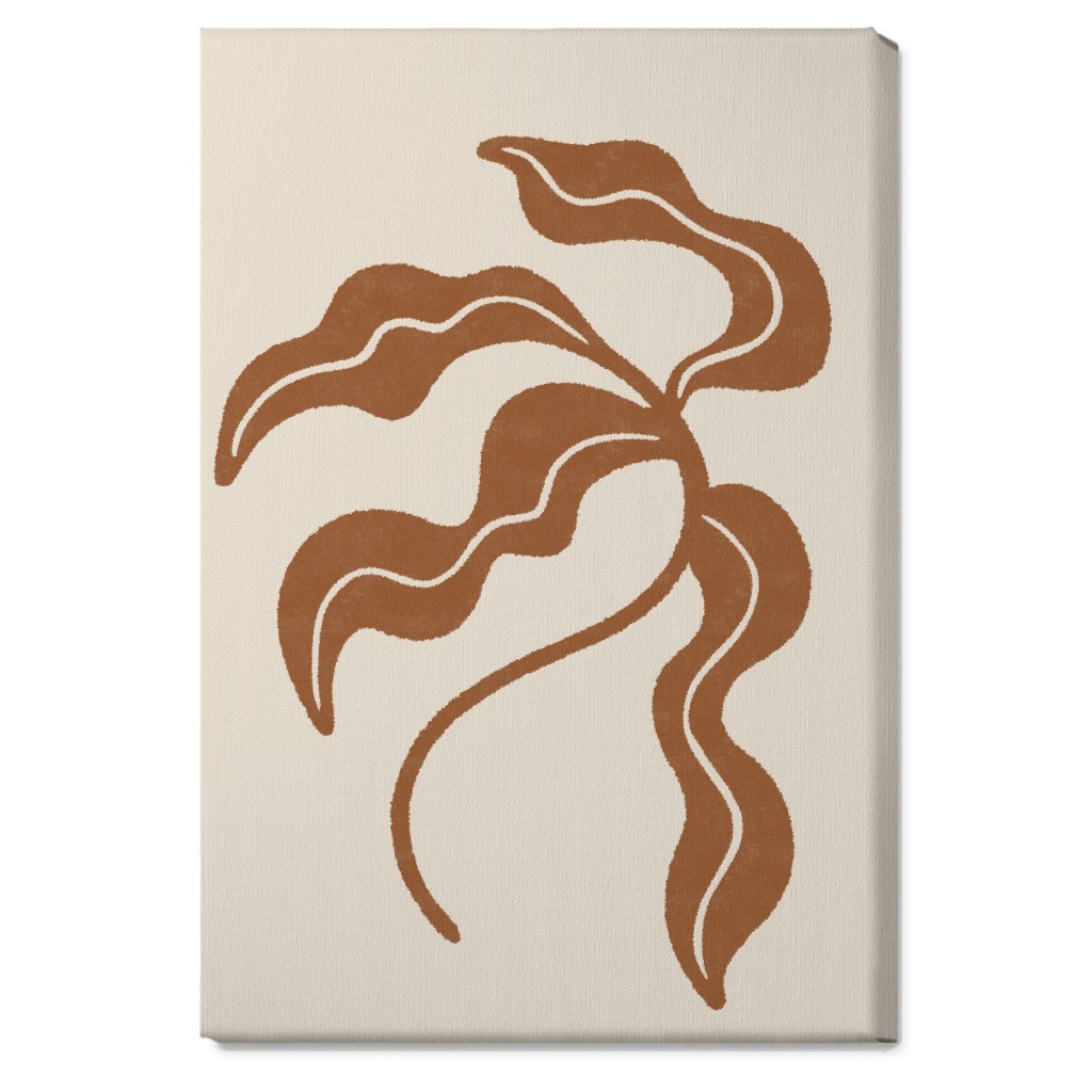 Minimalist Foliage - Neutral Wall Art, No Frame, Single piece, Canvas, 20x30, Beige