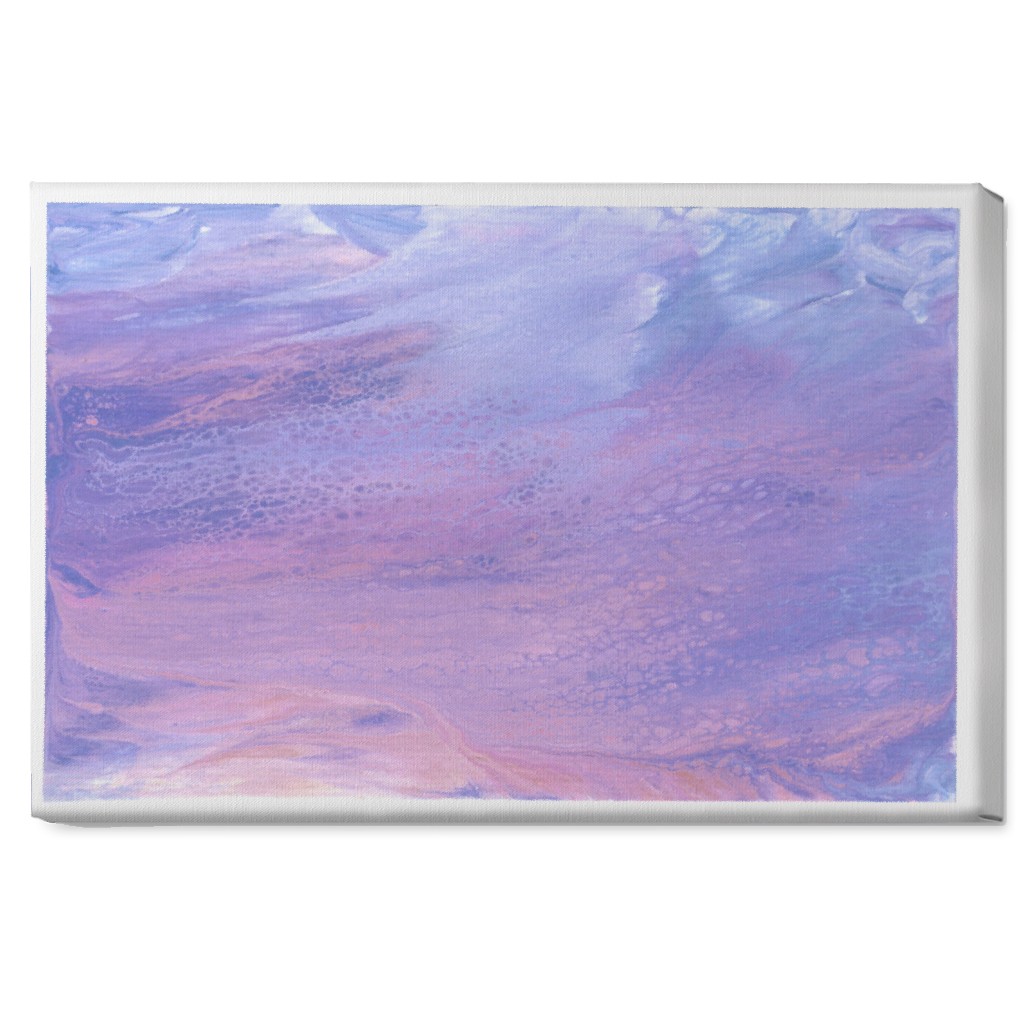 Acrylic Pour Sunset - Purple Wall Art, No Frame, Single piece, Canvas, 20x30, Purple, Purple