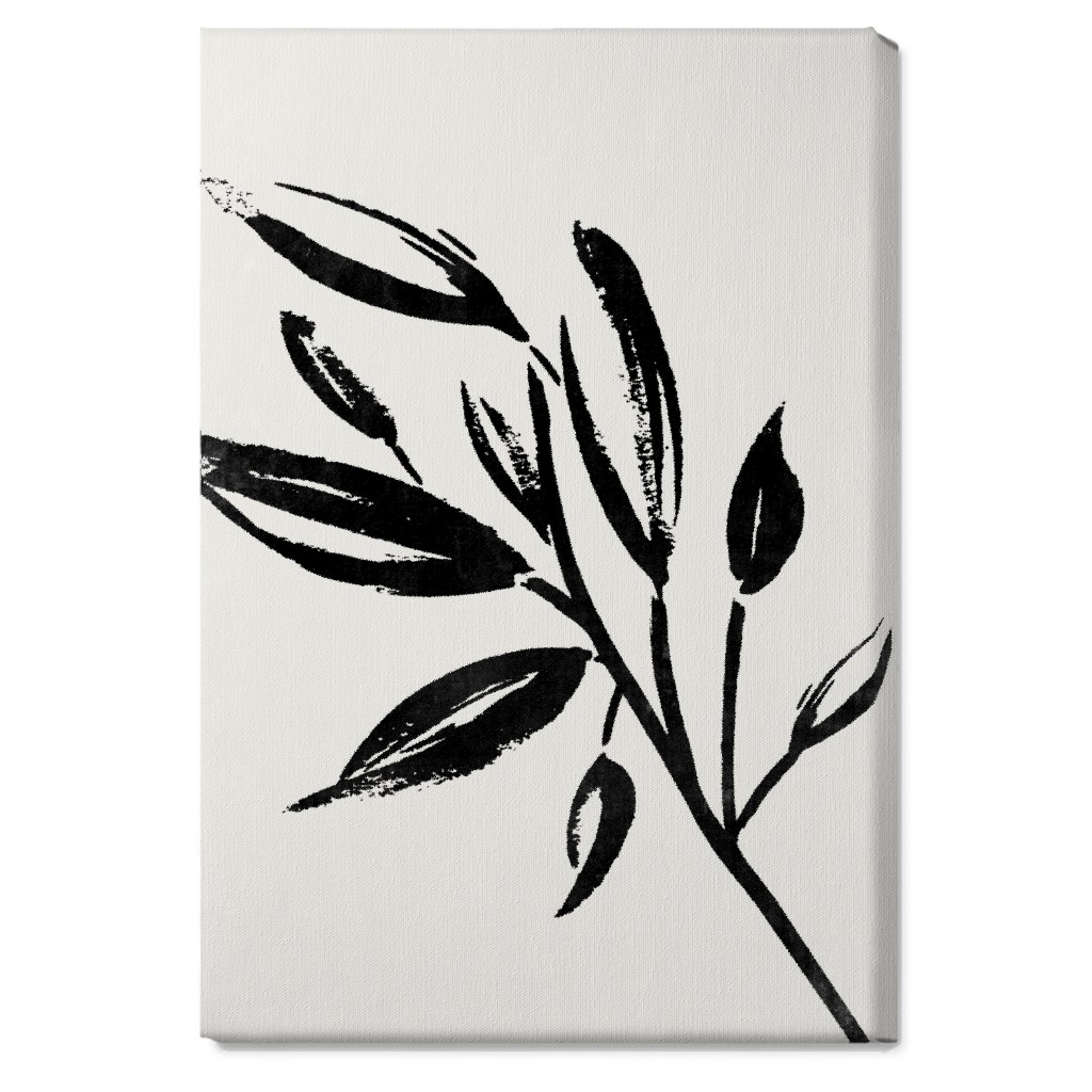 Zen Brush - Black and Beige Wall Art, No Frame, Single piece, Canvas, 20x30, Gray, Gray