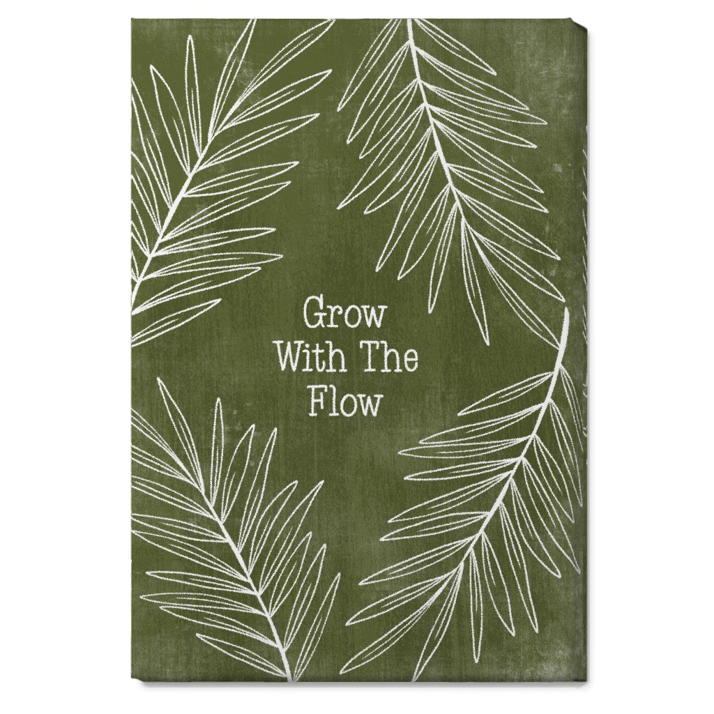 Grow With the Flow - Green Wall Art, No Frame, Single piece, Canvas, 20x30, Green, Classic Green