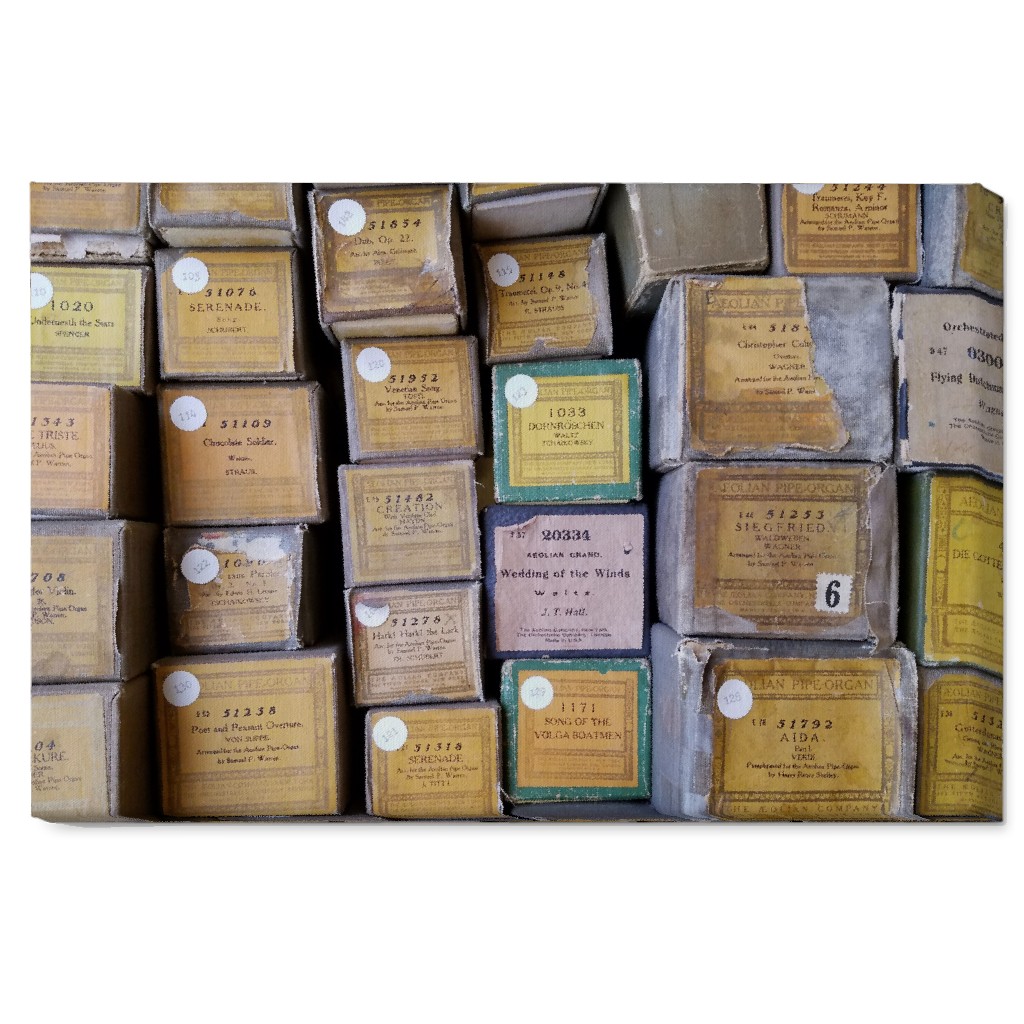 Pipe Organ Music Boxes - Neutral Wall Art, No Frame, Single piece, Canvas, 20x30, Beige, Pearl