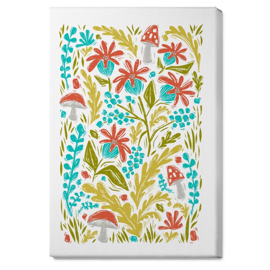 Botanical Forest - Multi Wall Art, No Frame, Single piece, Canvas, 20x30, Multicolor