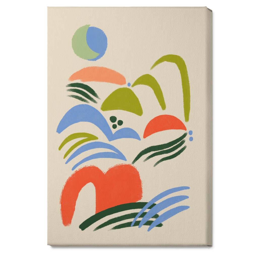 Moonscape - Multi on Beige Wall Art, No Frame, Single piece, Canvas, 20x30, Multicolor