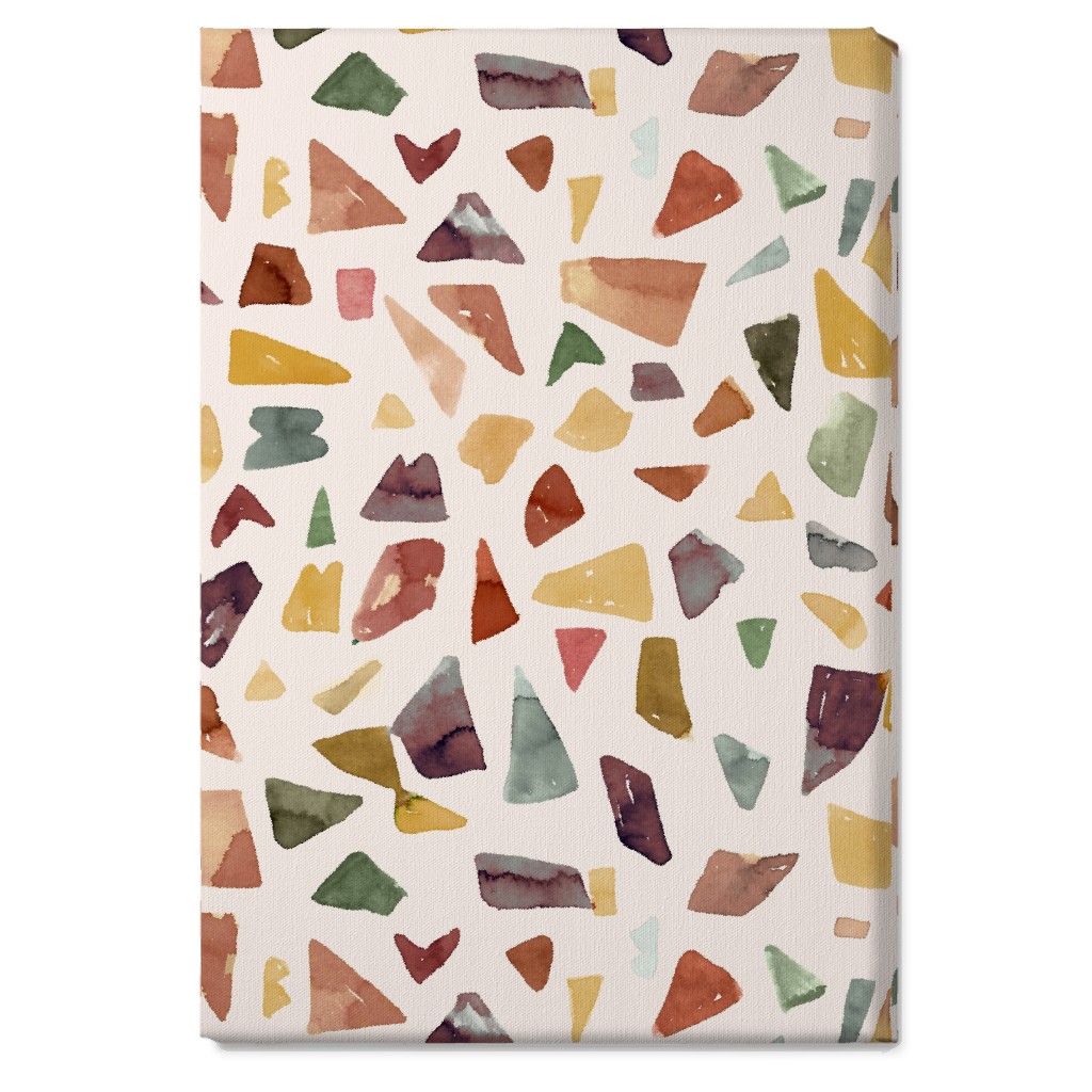 Watercolor Terrazzo - Neutral Wall Art, No Frame, Single piece, Canvas, 20x30, Beige