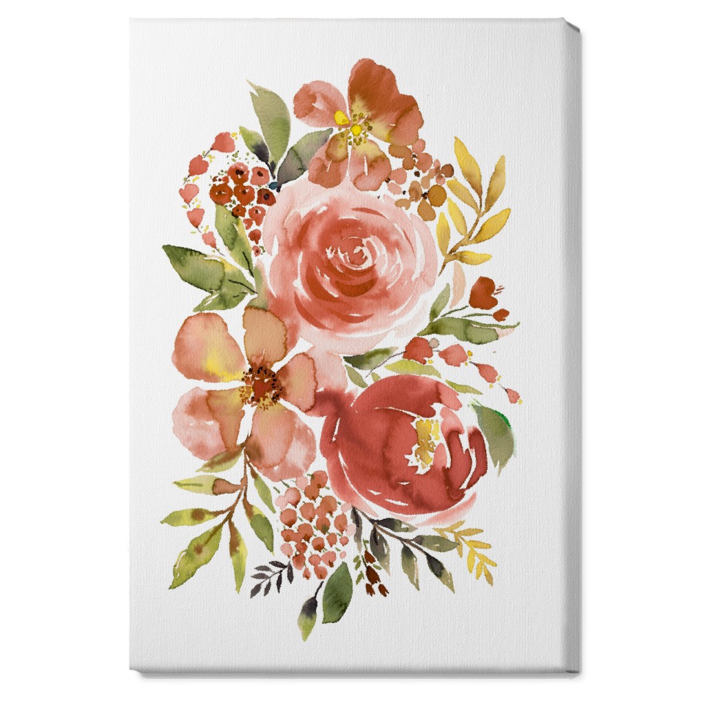 Summery Bouquet Wall Art, No Frame, Single piece, Canvas, 20x30, Pink