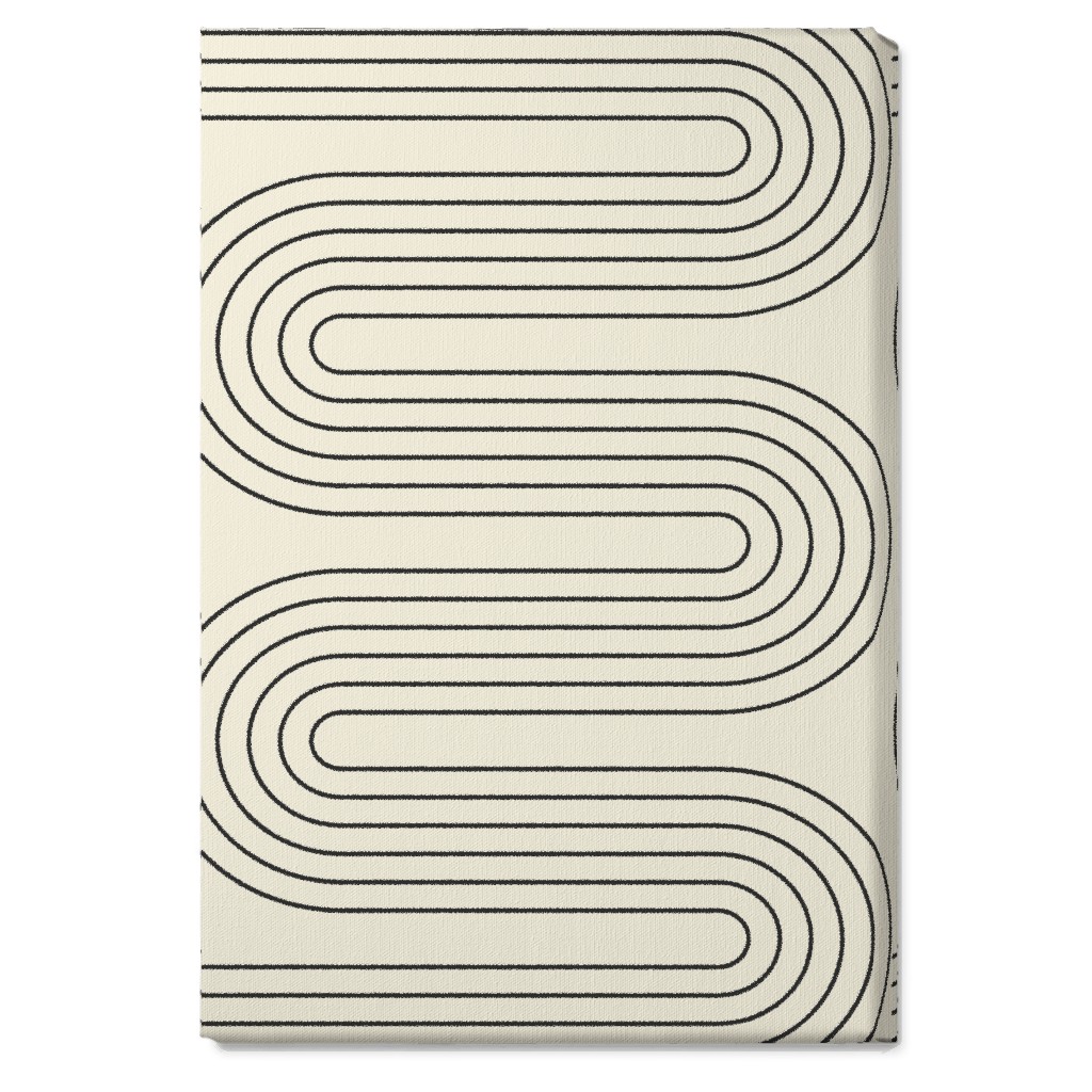 Geometric Abstract Lines - Neutral Wall Art, No Frame, Single piece, Canvas, 20x30, Beige, Pearl