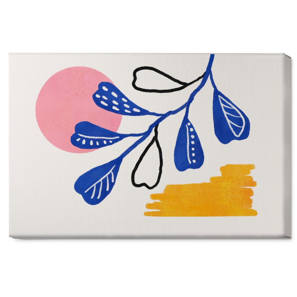Moonlight and Leaves Wall Art, No Frame, Single piece, Canvas, 20x30, Multicolor