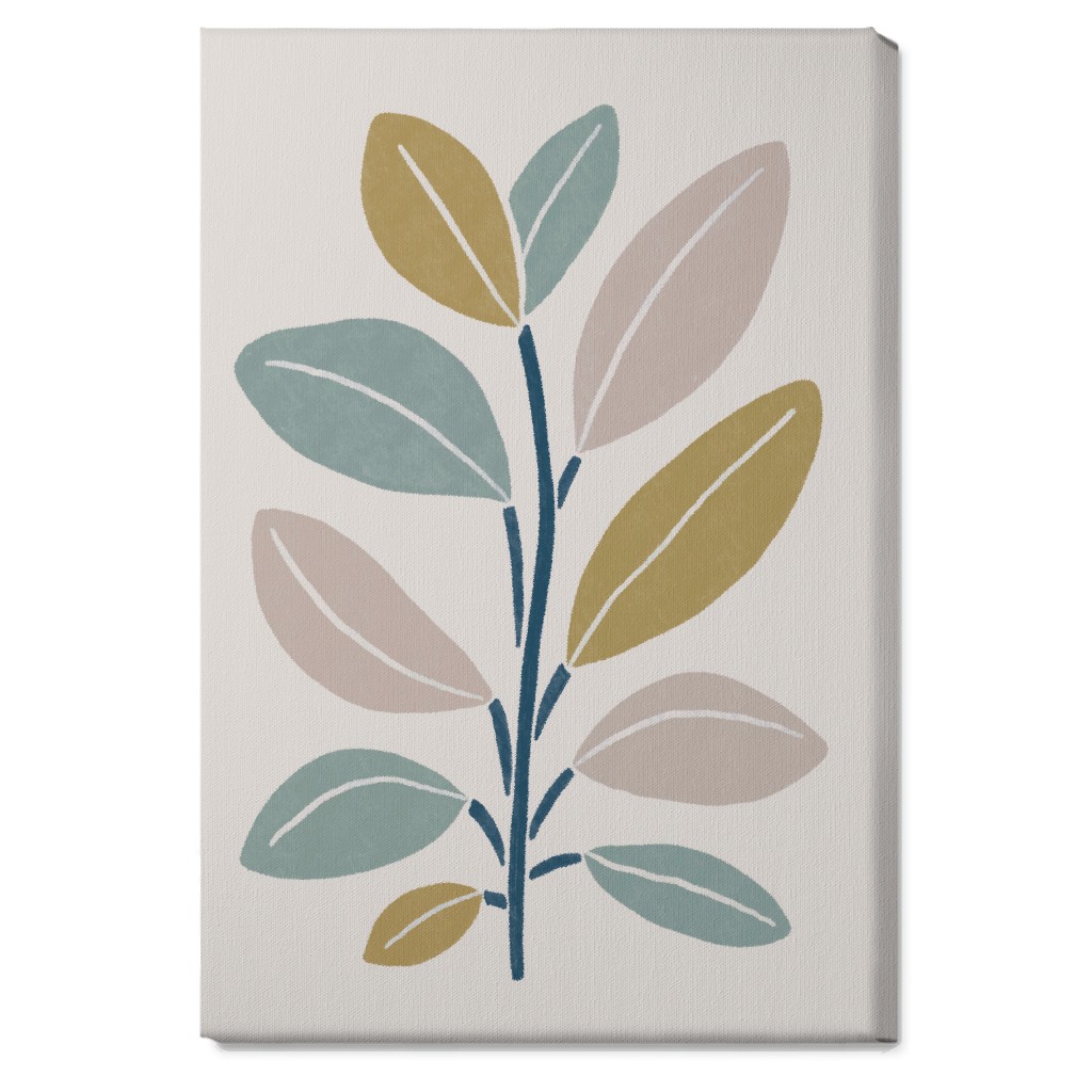 Plant Branch Wall Art, No Frame, Single piece, Canvas, 20x30, Beige, Garden