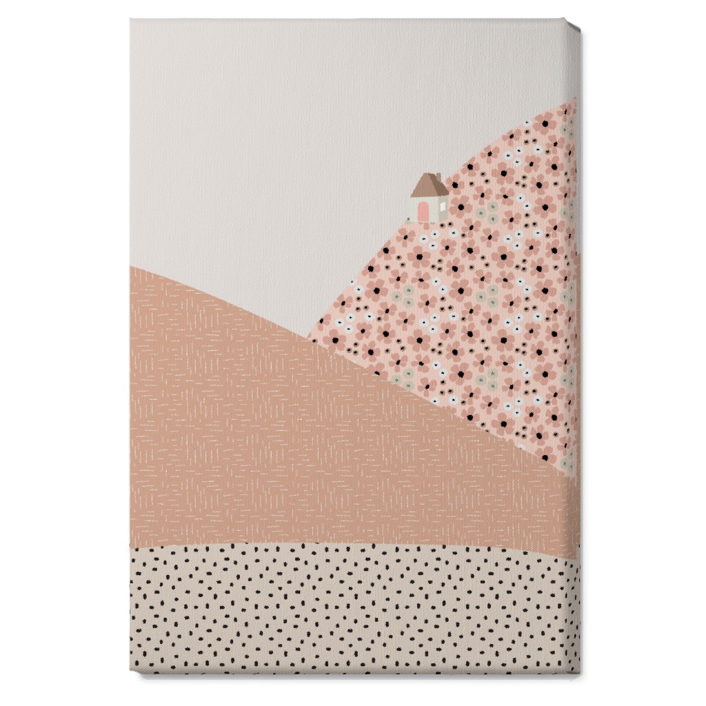 Floral Landscapes Wall Art, No Frame, Single piece, Canvas, 20x30, Pink, Sand