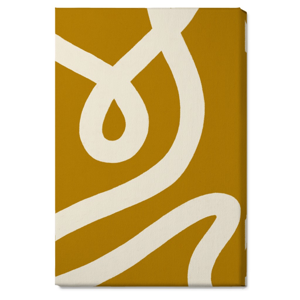 Tangled Brush Strokes V Wall Art, No Frame, Single piece, Canvas, 20x30, Yellow, Golden