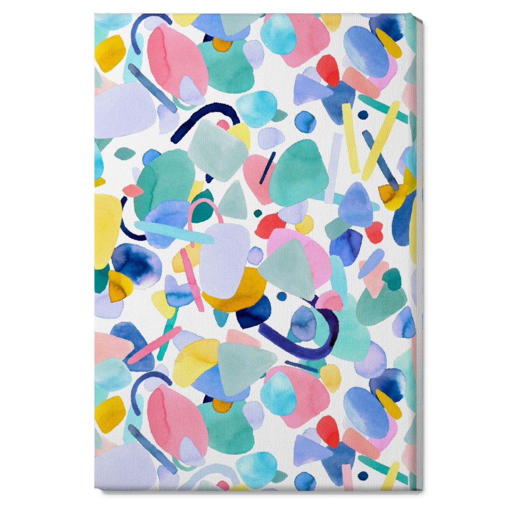 Abstract Geometric Shapes - Multi Wall Art, No Frame, Single piece, Canvas, 20x30, Multicolor