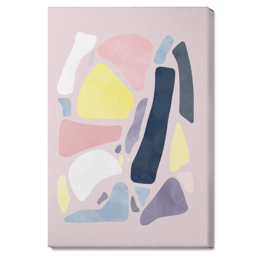 Organic Abstract Shapes - Multi Wall Art, No Frame, Single piece, Canvas, 20x30, Multicolor
