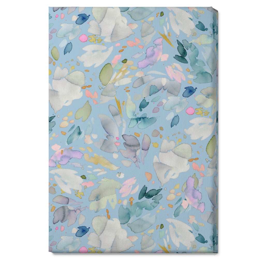 Abstract Petal Flowering Wall Art, No Frame, Single piece, Canvas, 20x30, Blue