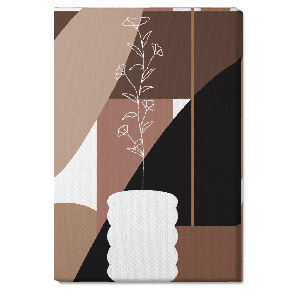 Botanical Abstract Shapes - Neutral Wall Art, No Frame, Single piece, Canvas, 20x30, Beige