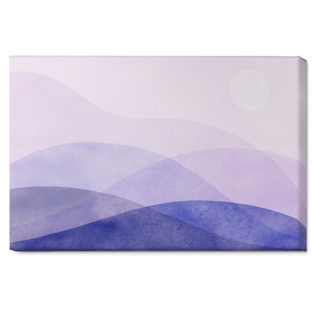 a View of the Mountains - Purple Wall Art, No Frame, Single piece, Canvas, 20x30, Purple