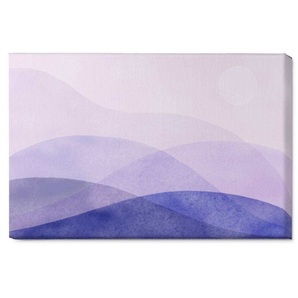 a View of the Mountains - Purple Wall Art, No Frame, Single piece, Canvas, 20x30, Purple, Purple