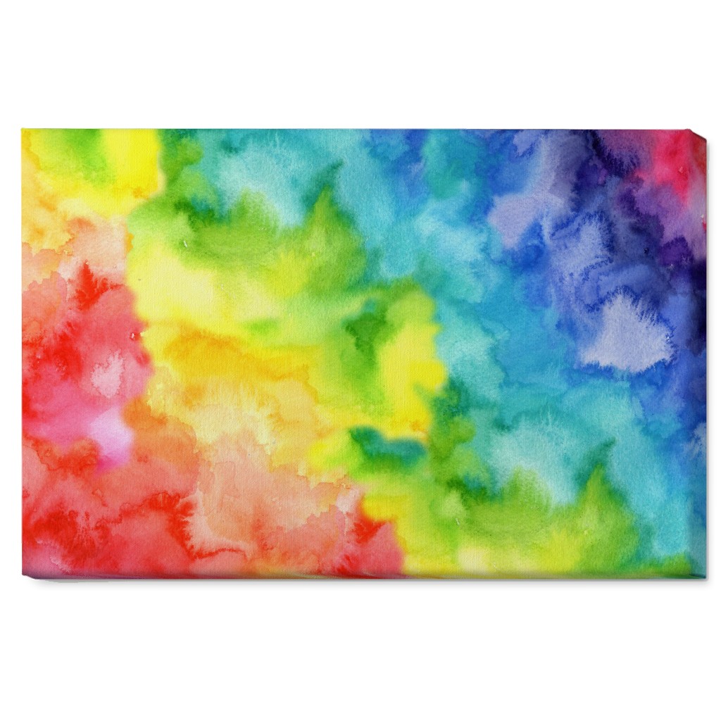 Rainbow Watercolor Wash - Multi Wall Art, No Frame, Single piece, Canvas, 20x30, Multicolor