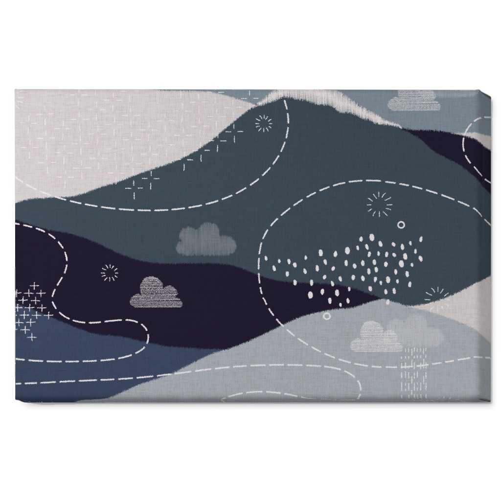 Ever Blue Mountains - Blue Wall Art, No Frame, Single piece, Canvas, 20x30, Blue, True Blue