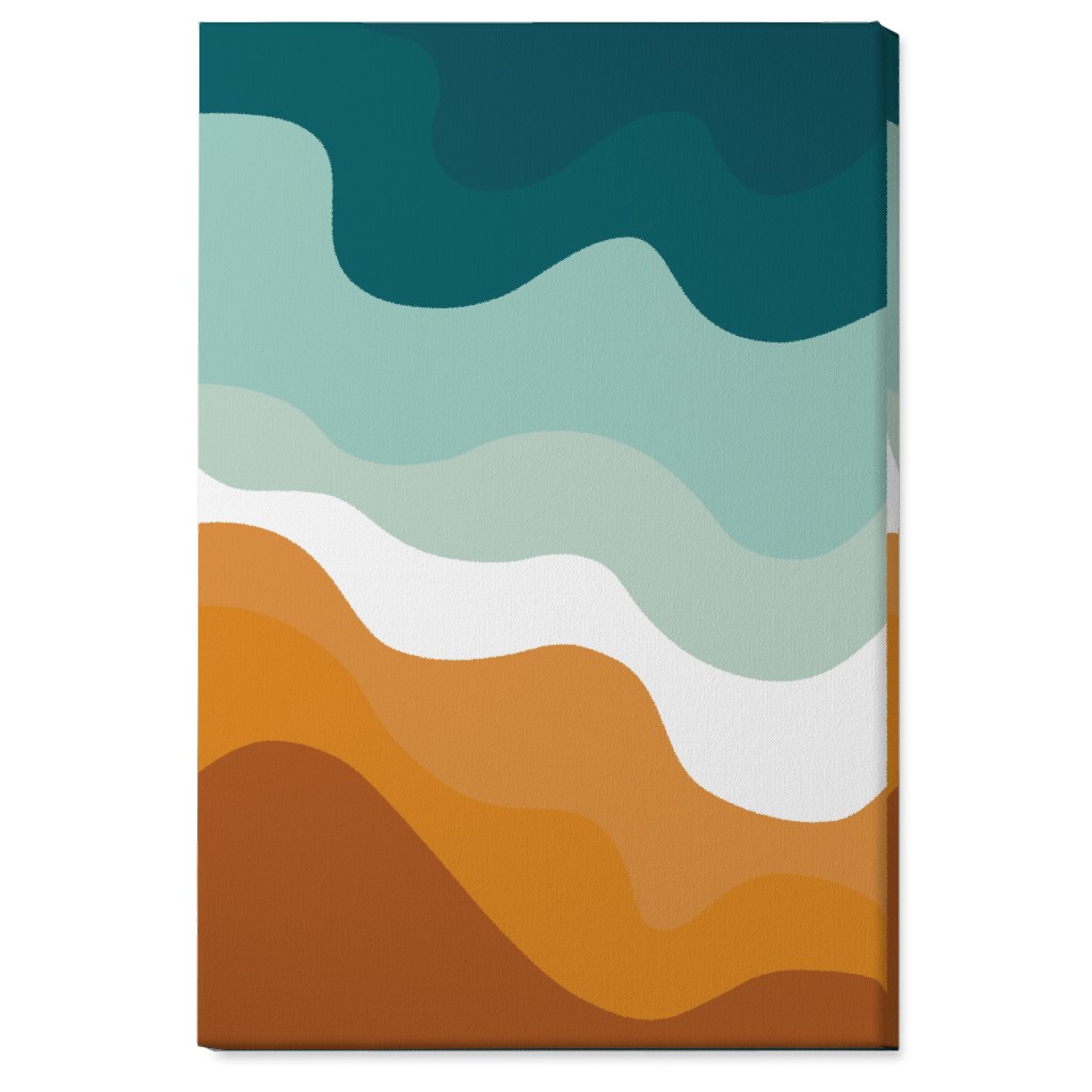 Retro Abstract Waves Wall Art, No Frame, Single piece, Canvas, 24x36, Multicolor