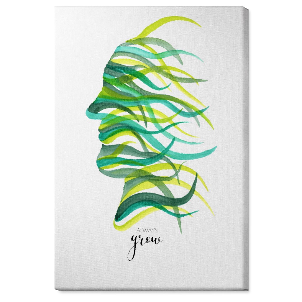Always Grow - Green Wall Art, No Frame, Single piece, Canvas, 24x36, Green
