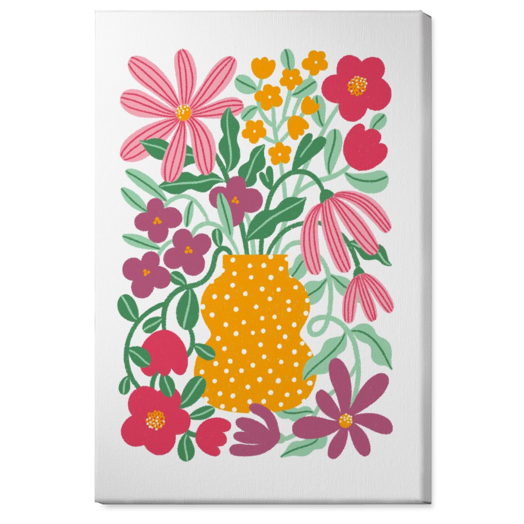 Earth Tones Bouquet Wall Art, No Frame, Single piece, Canvas, 24x36, Multicolor, White