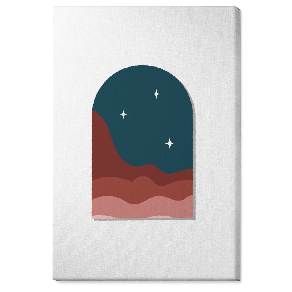 Abstract Landscapes in Windows Night Wall Art, No Frame, Single piece, Canvas, 24x36, Multicolor, Seaweed