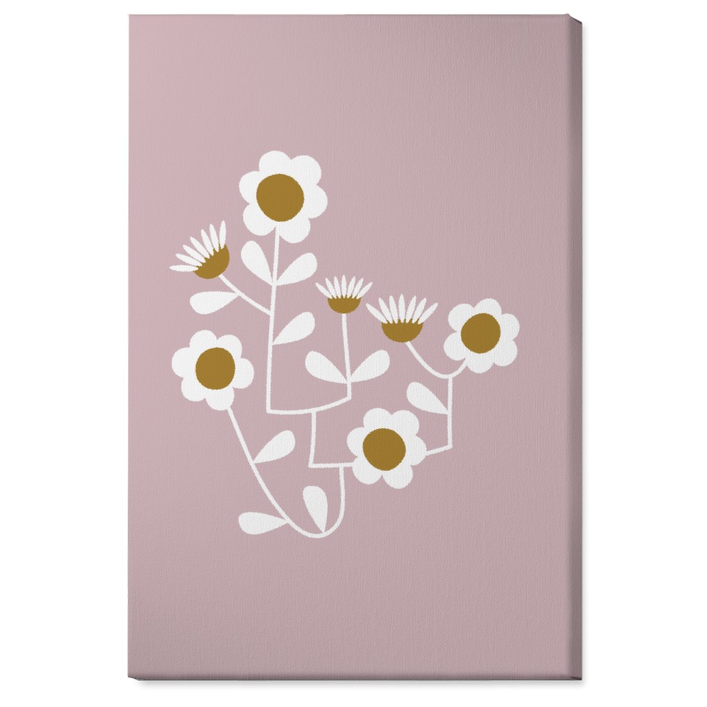 Mod Hanging Floral Wall Art, No Frame, Single piece, Canvas, 24x36, Pink