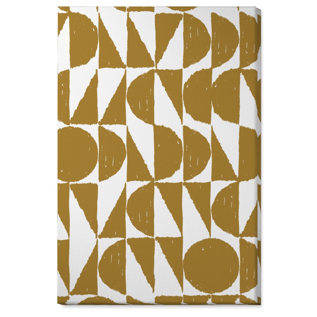 Mod Shapes Wall Art, No Frame, Single piece, Canvas, 24x36, Yellow, Golden
