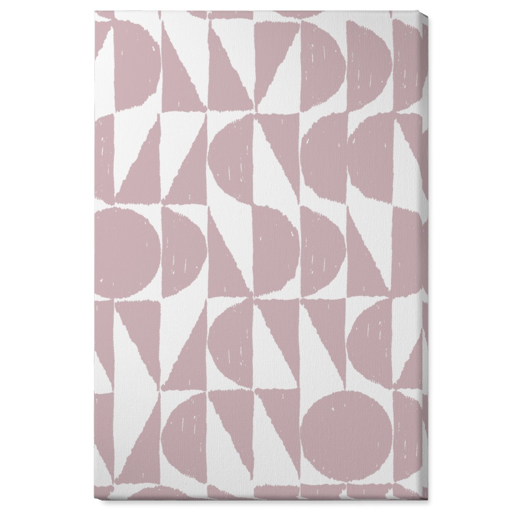 Mod Shapes Wall Art, No Frame, Single piece, Canvas, 24x36, Pink, White