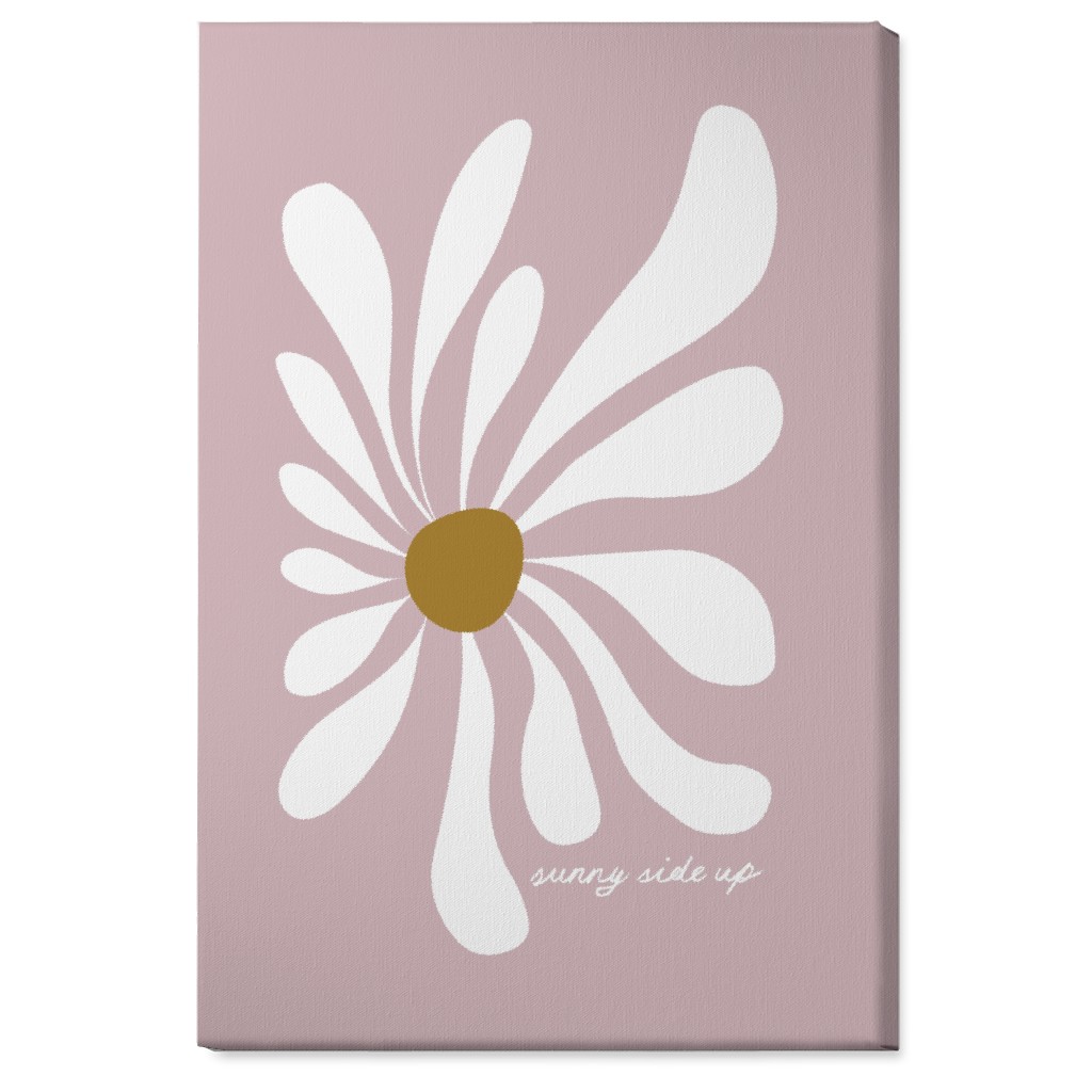 Mod Sunny Side Up Daisy Wall Art, No Frame, Single piece, Canvas, 24x36, Pink, Whisper