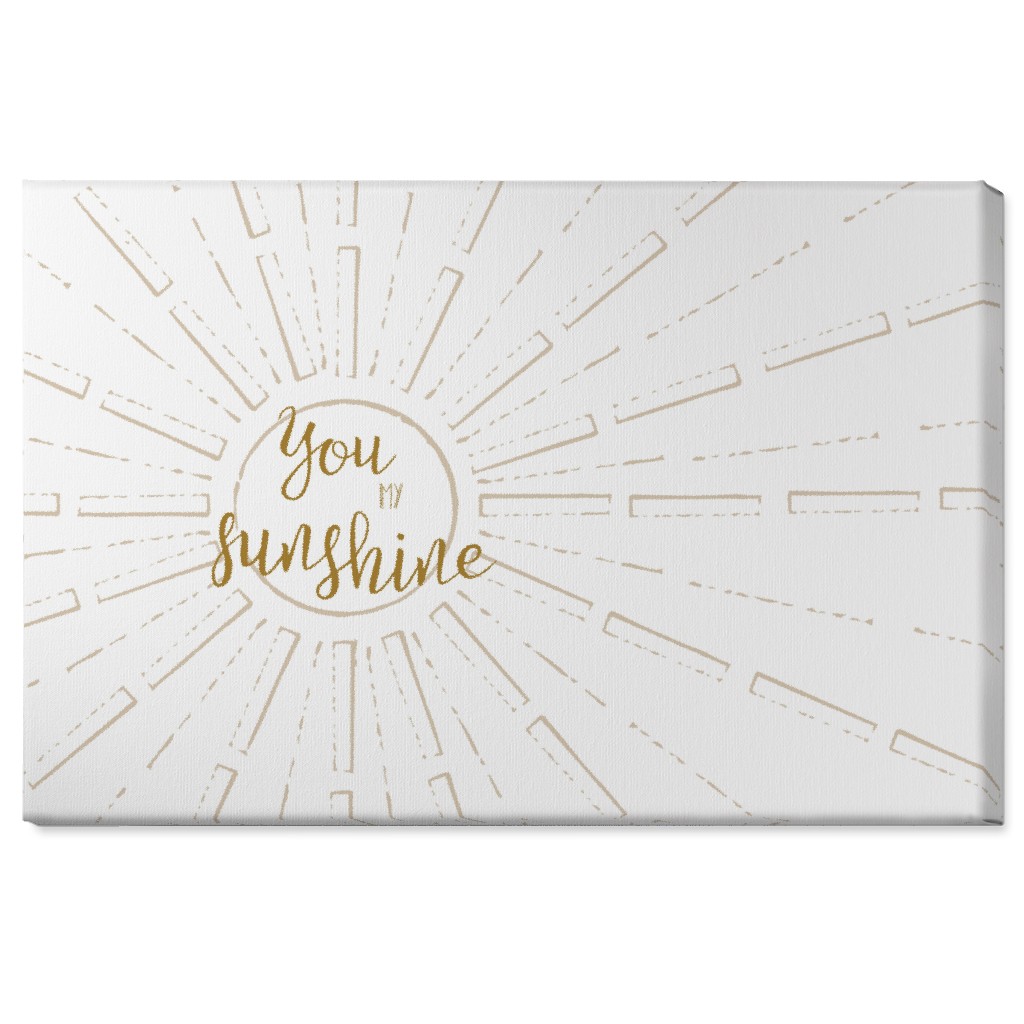 You Are My Sunshine - White and Golden Wall Art, No Frame, Single piece, Canvas, 24x36, Yellow, Classic Yellow