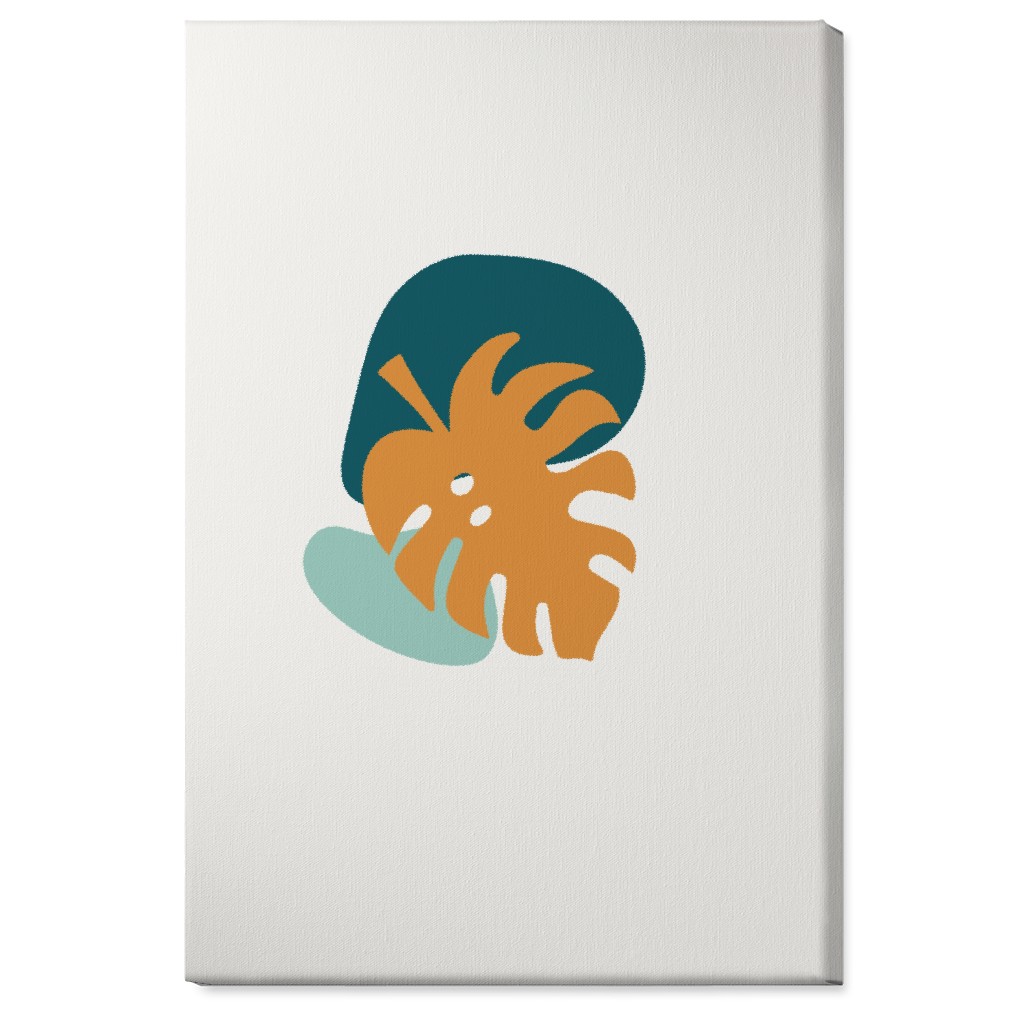 Shapes and Fern Leaf Ii Wall Art, No Frame, Single piece, Canvas, 24x36, Multicolor, Ink Spot