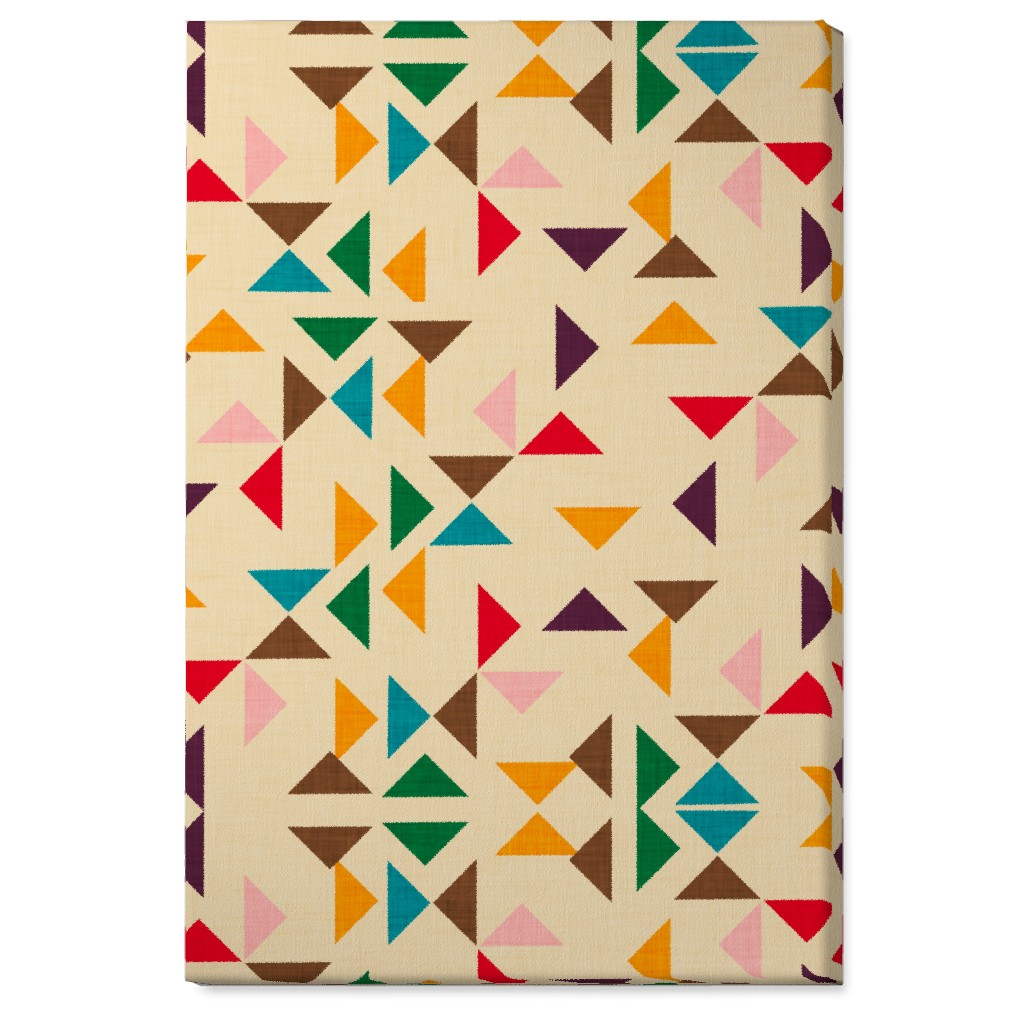Kilim Triangle - Multi on Beige Wall Art, No Frame, Single piece, Canvas, 24x36, Multicolor