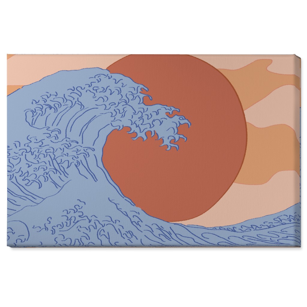 the Great Wave - Multi Wall Art, No Frame, Single piece, Canvas, 24x36, Multicolor