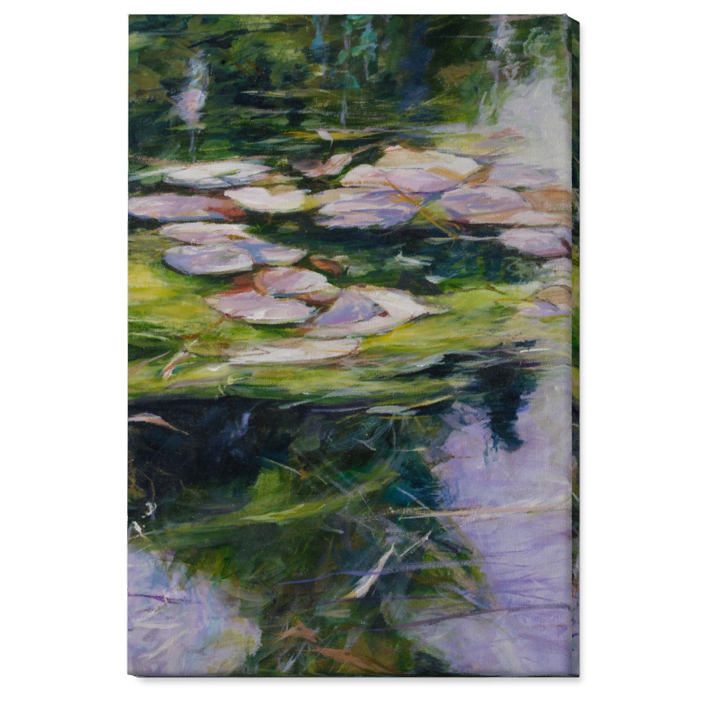 Waterlilies Painting Wall Art, No Frame, Single piece, Canvas, 24x36, Green