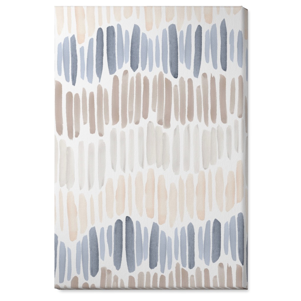 Many Brushstrokes Wall Art, No Frame, Single piece, Canvas, 24x36, Blue, Silver Lining