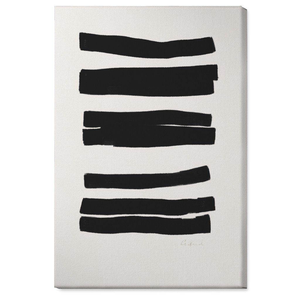 Abstract Bold Stripes I Wall Art, No Frame, Single piece, Canvas, 24x36, Black, Antique White