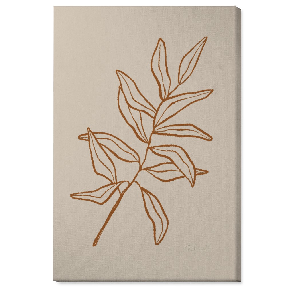 Botanical Eucalyptus Wall Art, No Frame, Single piece, Canvas, 24x36, Beige