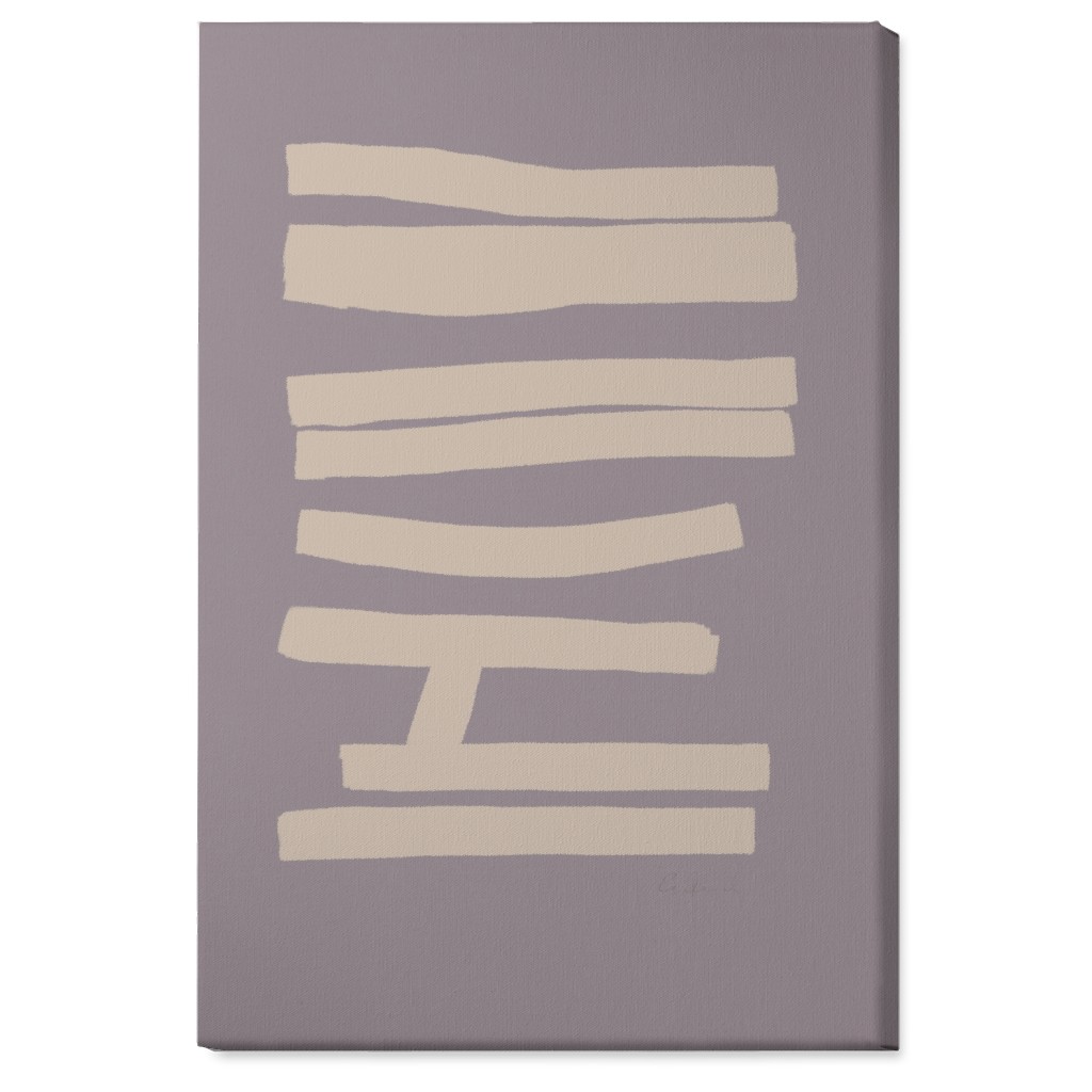 Bold Abstract Stripes Wall Art, No Frame, Single piece, Canvas, 24x36, Purple