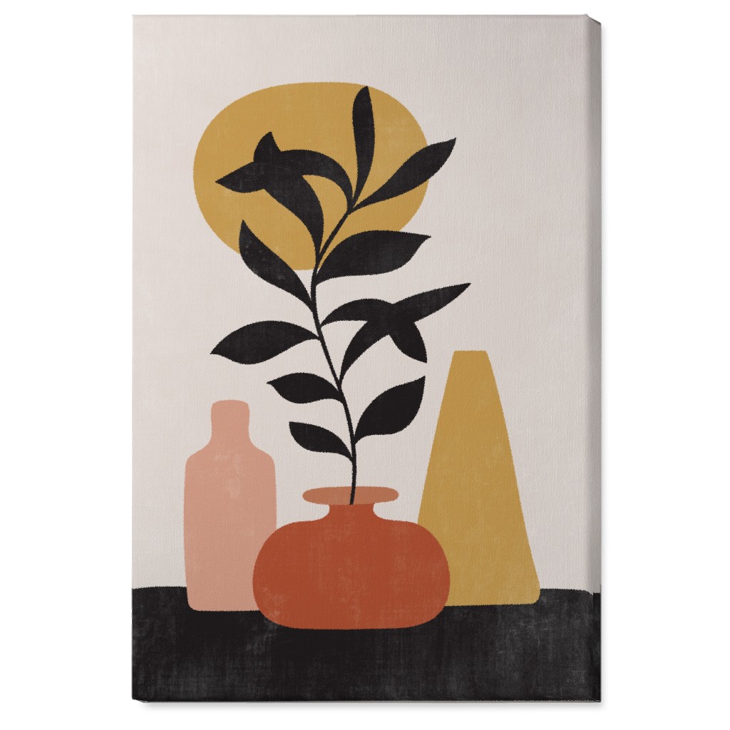 Earthen Mantel - Terracotta Wall Art, No Frame, Single piece, Canvas, 24x36, Orange