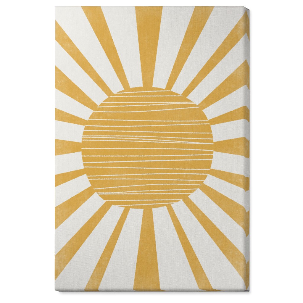 Sun Glow - Yellow and Beige Wall Art, No Frame, Single piece, Canvas, 24x36, Yellow