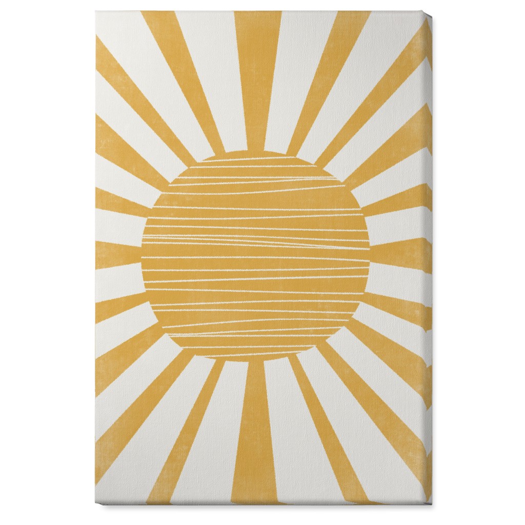 Sun Glow - Yellow and Beige Wall Art, No Frame, Single piece, Canvas, 24x36, Yellow, Classic Yellow